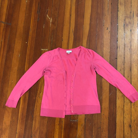 Ann Taylor Loft pink cardigan - Picture 2 of 4